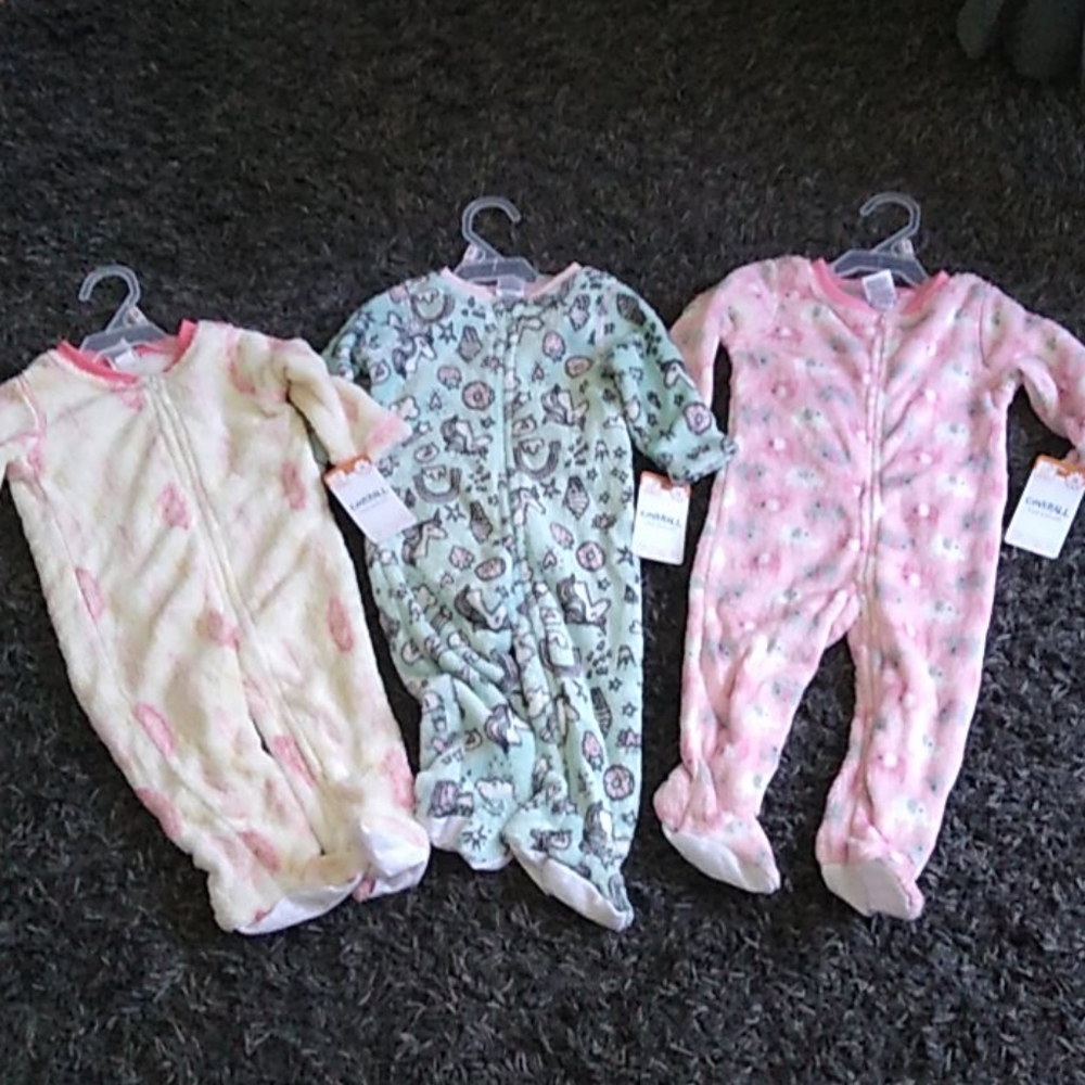 3 for $15 girl cozy and soft coverall onesies